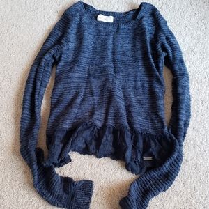 Blue Hollister Lace Bottom Sweater Size SM
